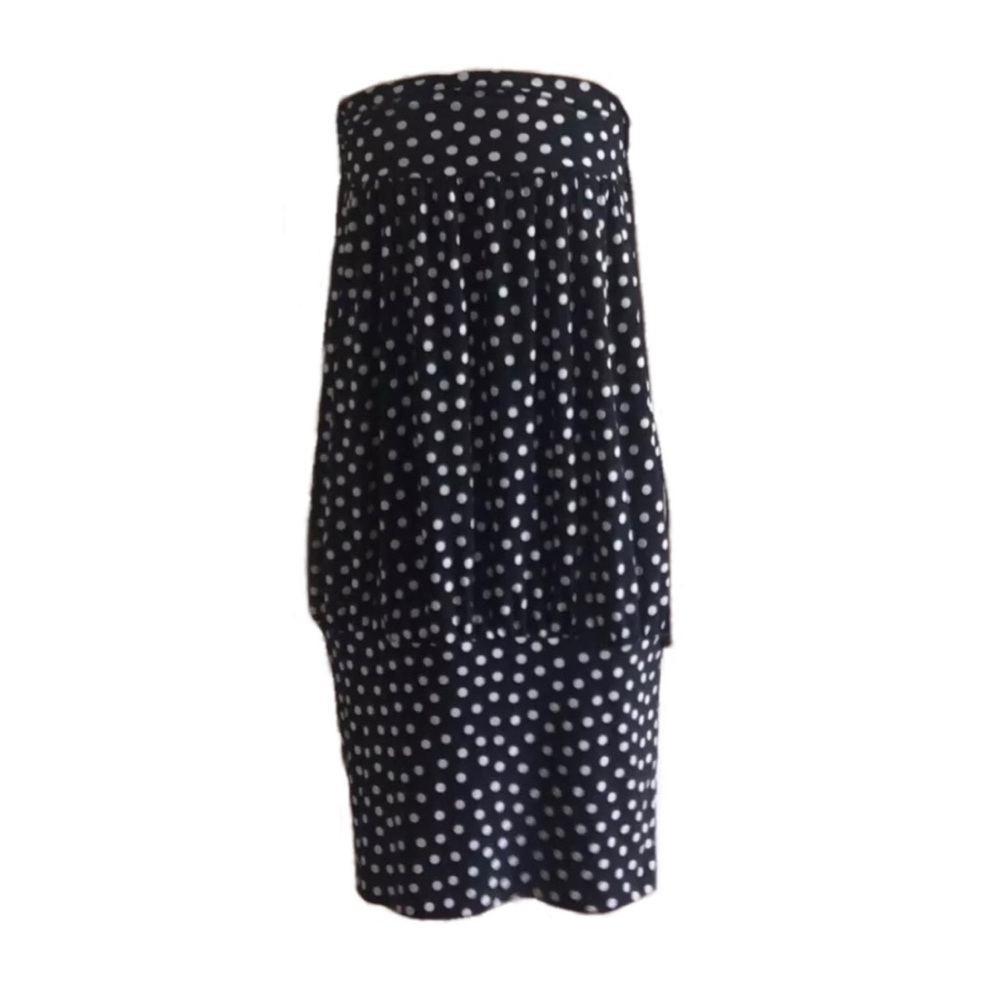 Norma Kamali Everlast polka dot stretch tube dress Size L